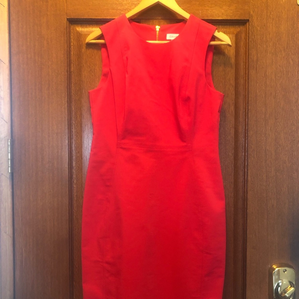 Calvin Klein sleeveless dress. Hot pink. Size 10.